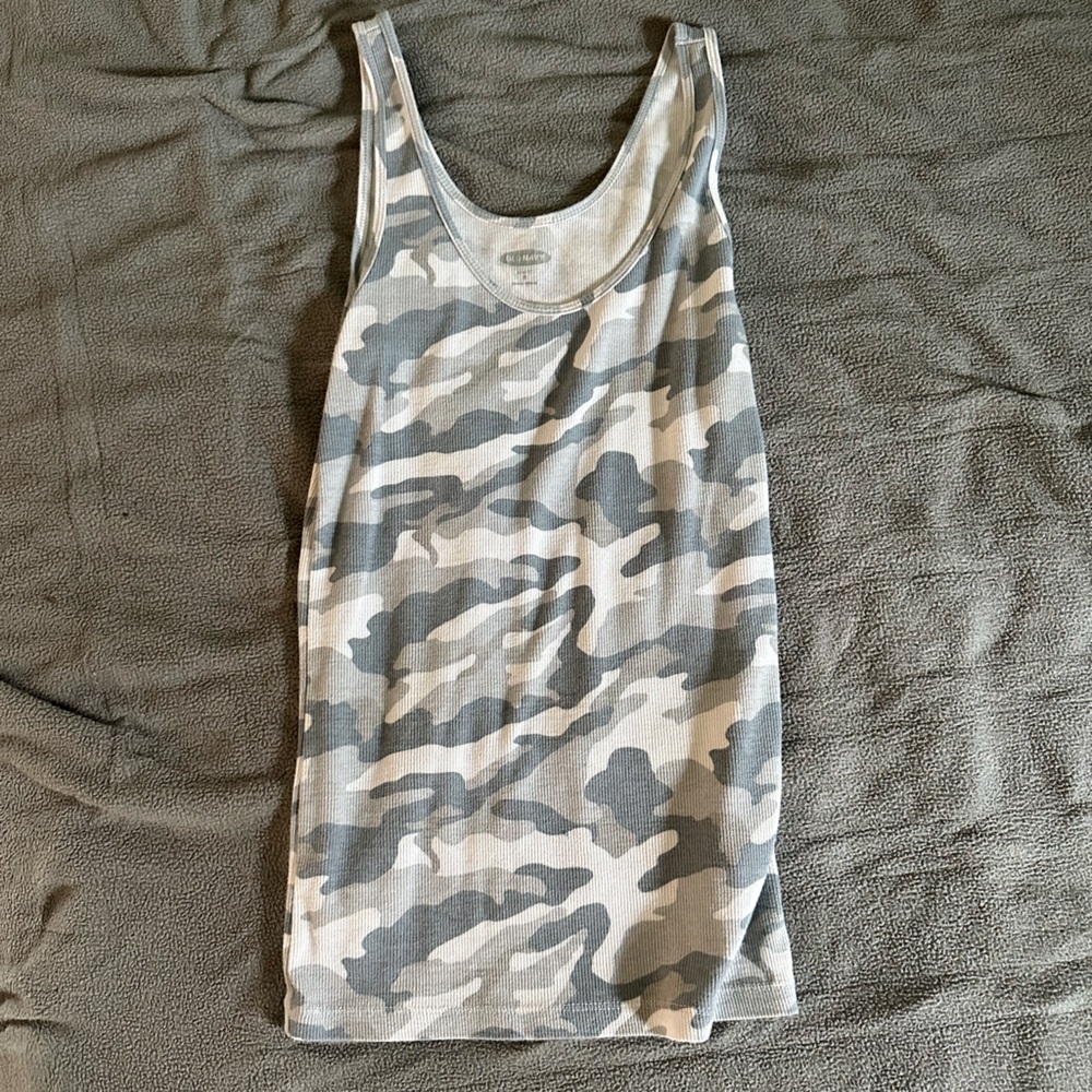 Size small, grey camo tank from Old Navy